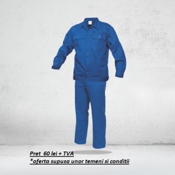 Salopeta De Lucru ( Set Pantalon Talie + Jacheta ) COMANDA SPECIALA - ALBASTRU ROYAL